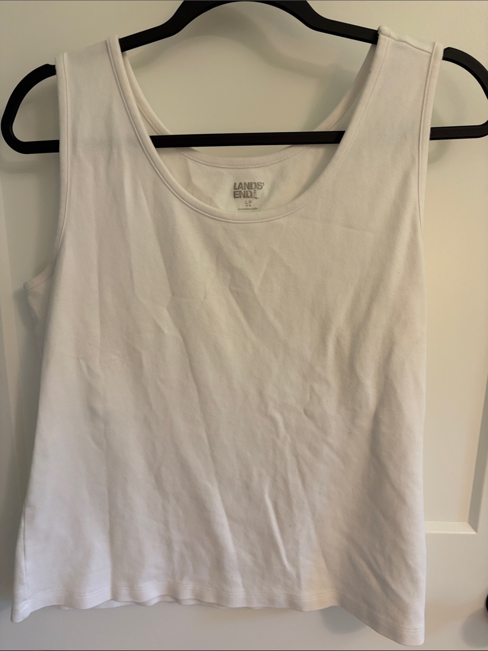 Lands' End White Scoop Neck Tank